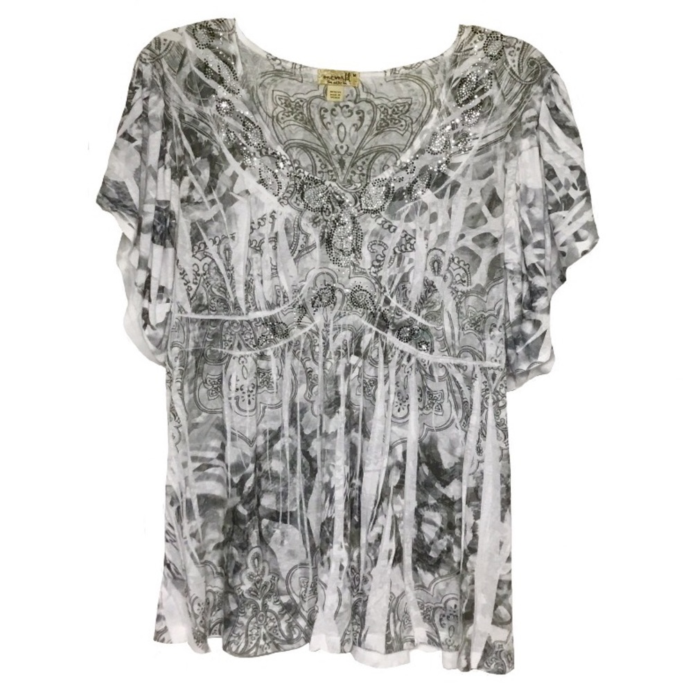 One World, Tunic-Length Embellished Top